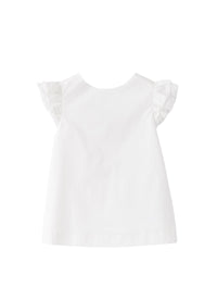 Top in raso di cotone bianco