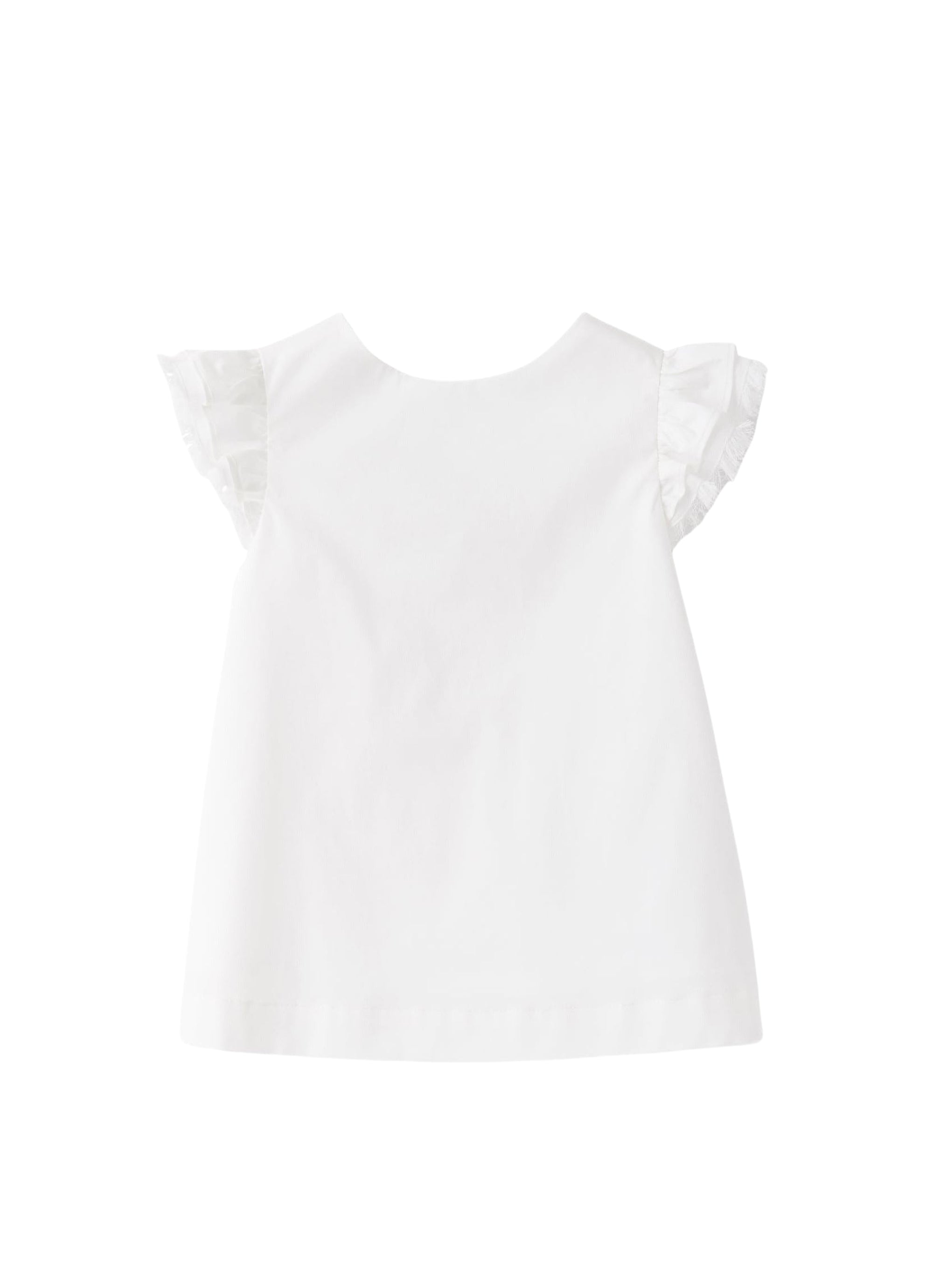 Top in raso di cotone bianco