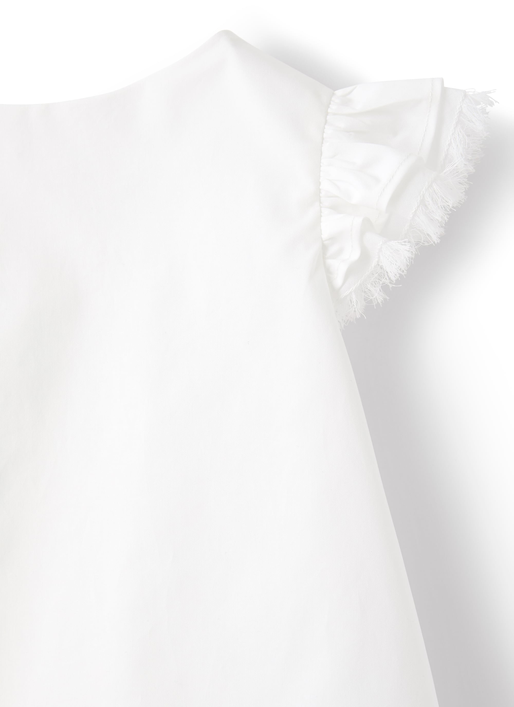 Top in raso di cotone bianco