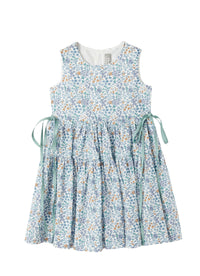 Sleeveless dress with side ties - Light Blue