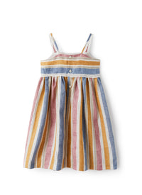 Vestito  in misto lino a righe