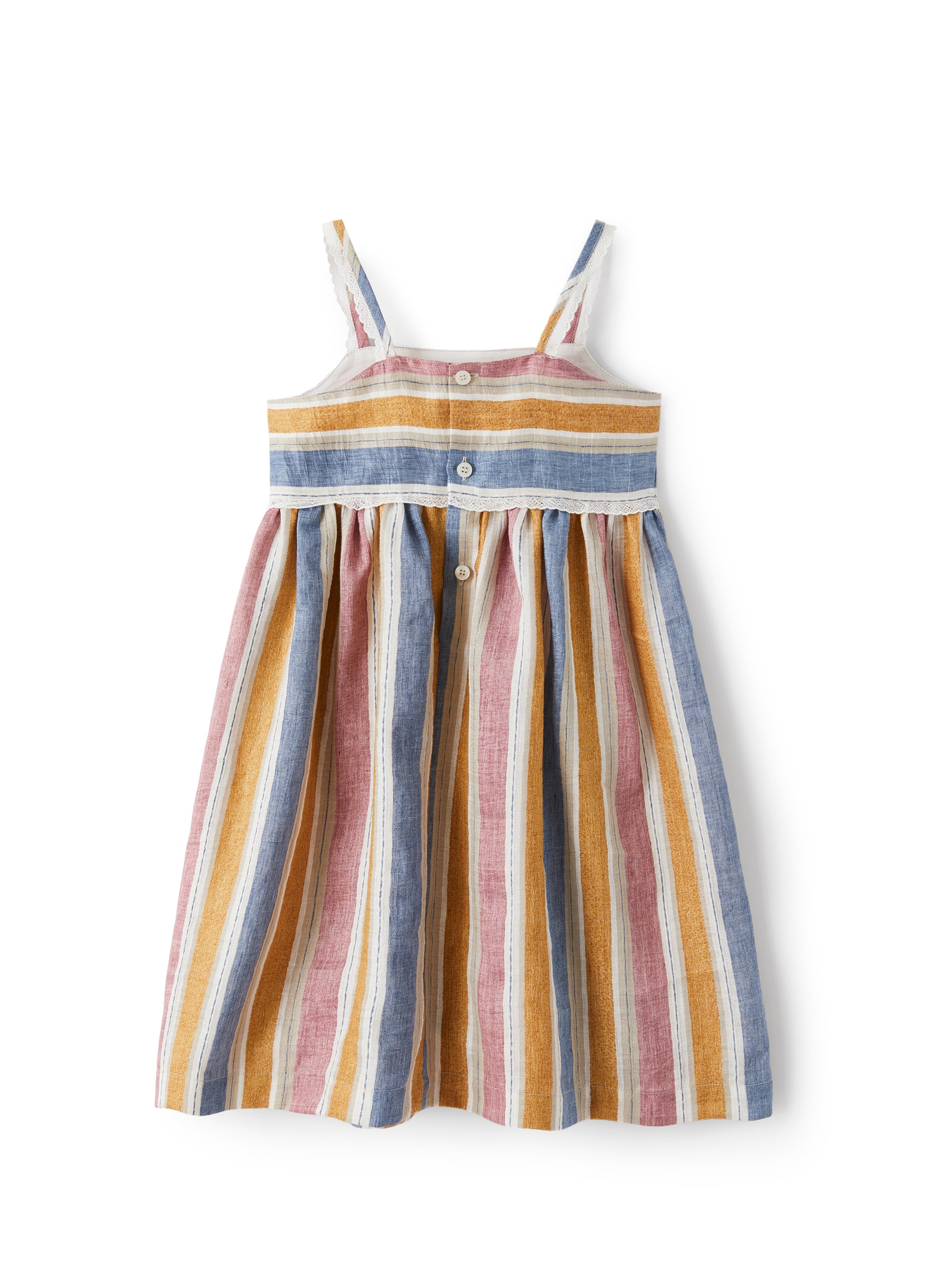 Vestito  in misto lino a righe
