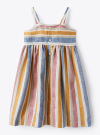 Striped linen dress - Amber Color