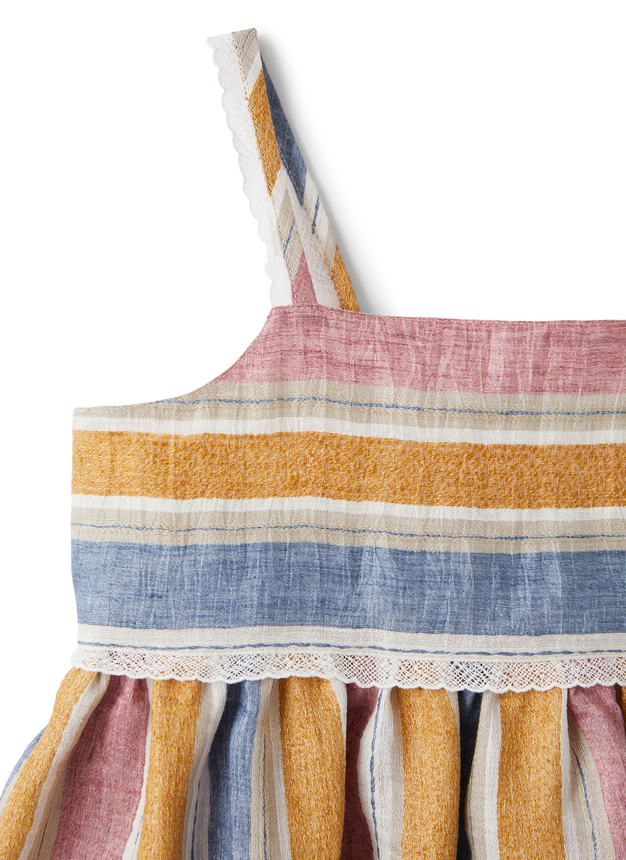 Vestito  in misto lino a righe