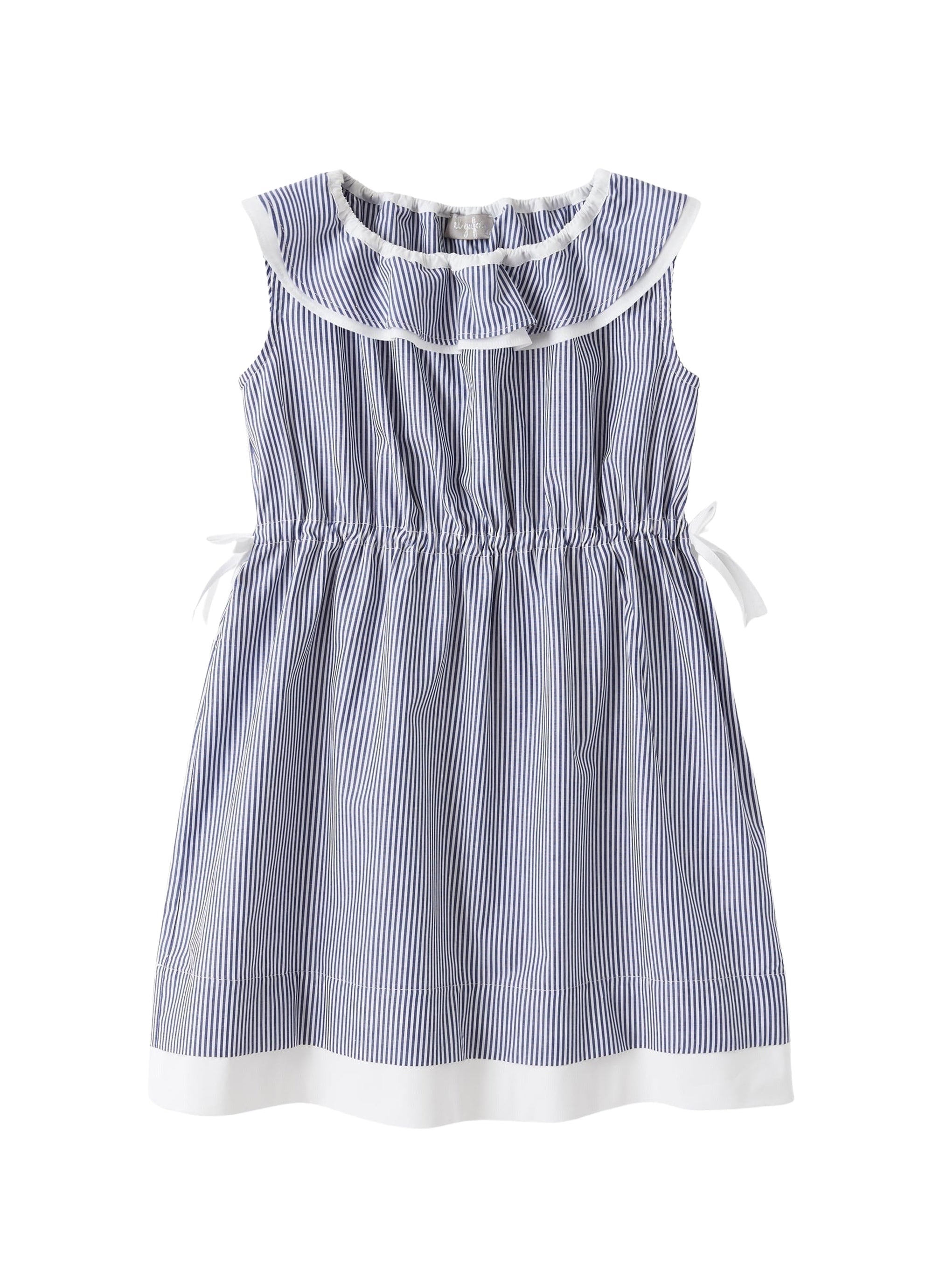 Vestito a righe con collo volant