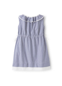 Vestito a righe con collo volant