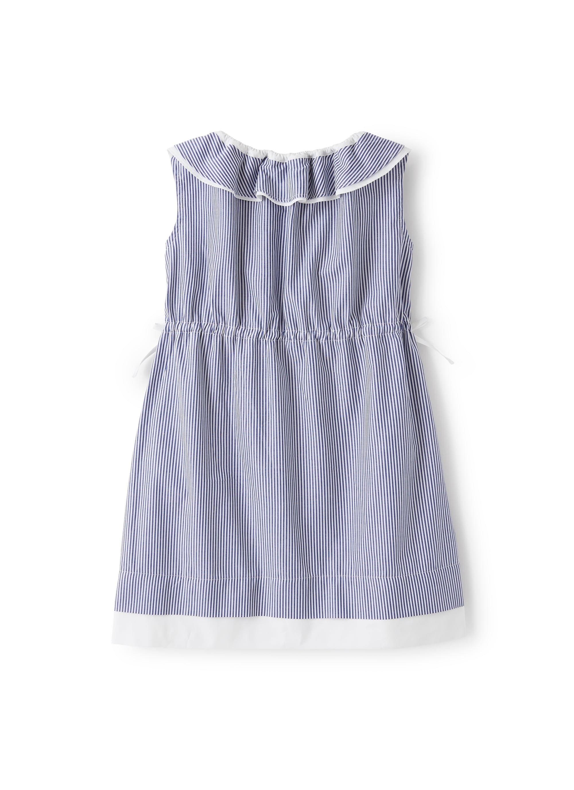 Vestito a righe con collo volant