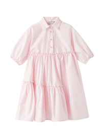 Vestito in raso di cotone con ruche
