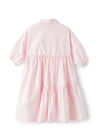 Vestito in raso di cotone con ruche