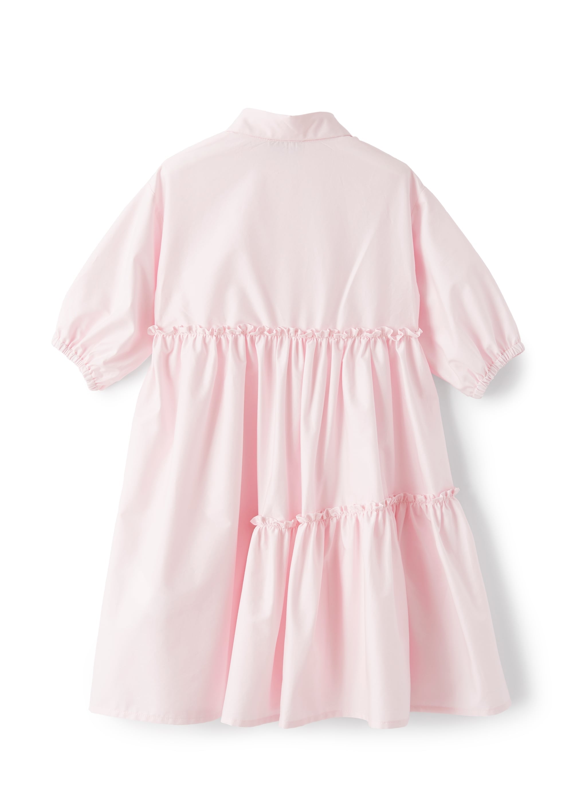 Vestito in raso di cotone con ruche
