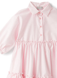 Vestito in raso di cotone con ruche