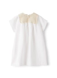 Vestito in lino con applicazione crochet