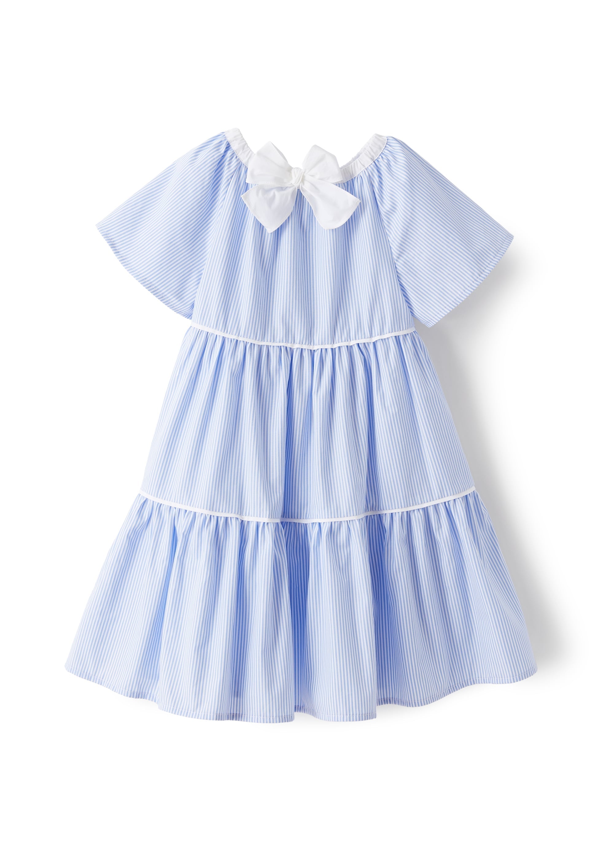 Vestito a balze a righe azzurre