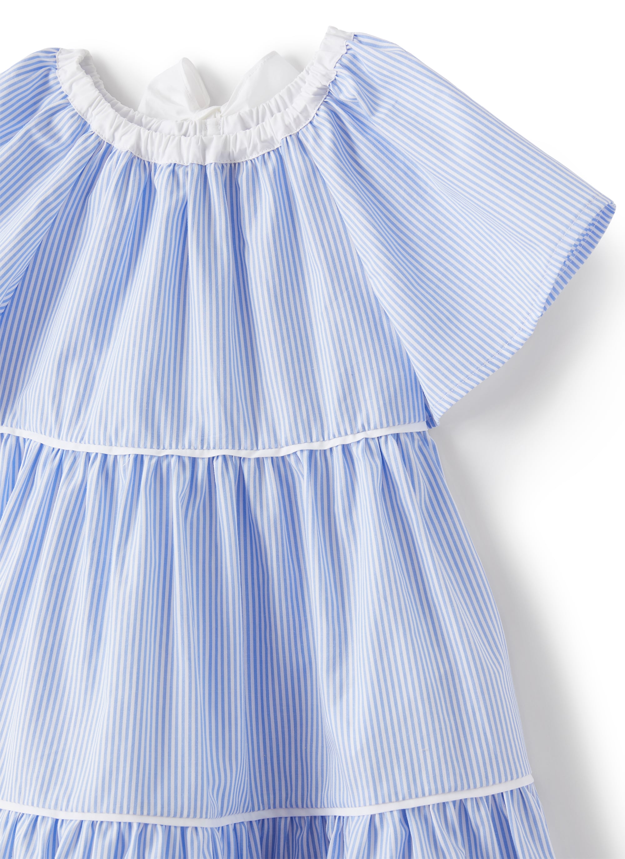 Vestito a balze a righe azzurre
