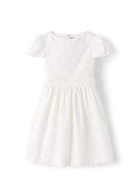 Satin bow dress - White