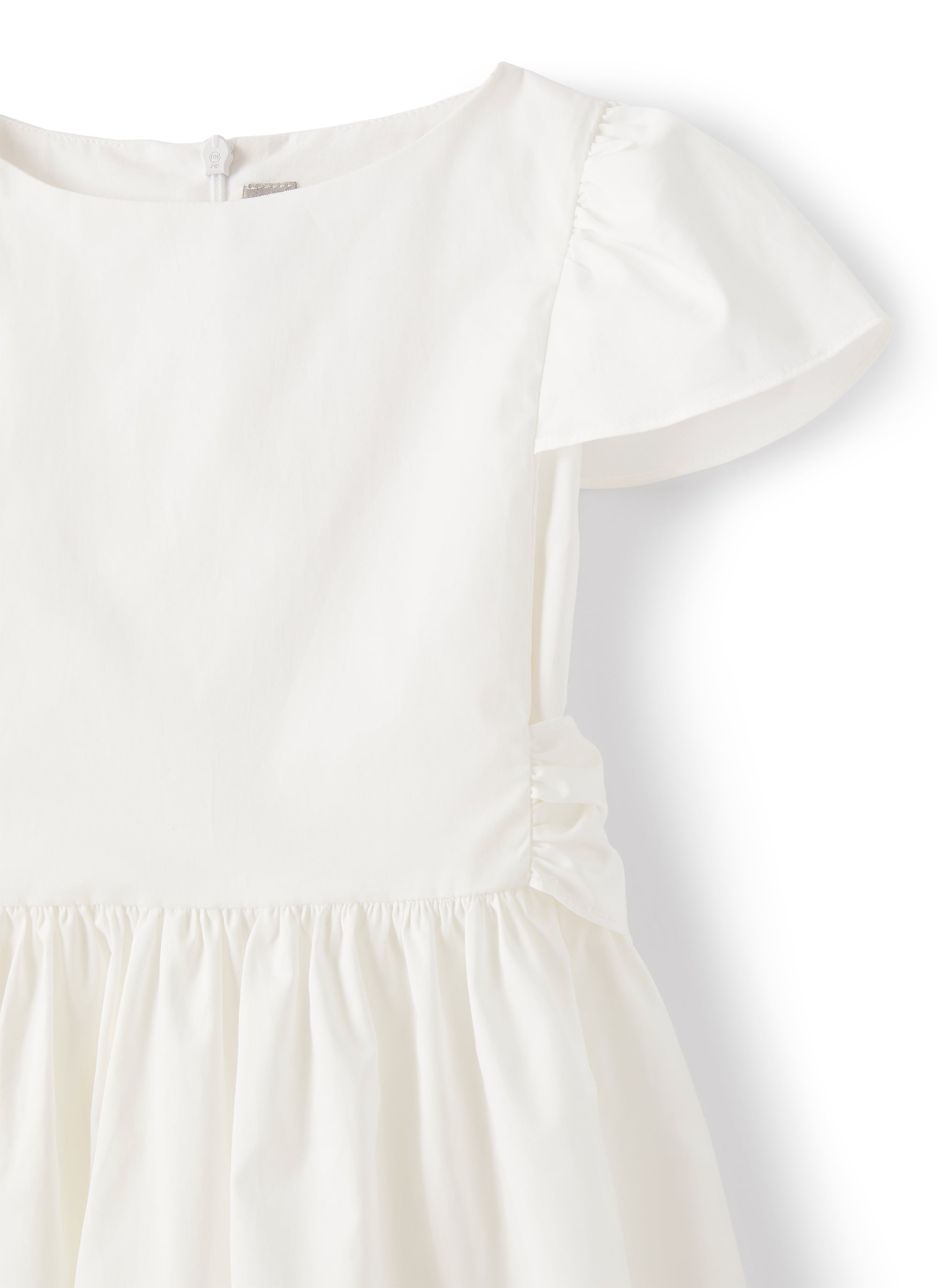 Vestito in raso di cotone con fiocco
