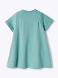 Short-sleeved dress - Sage Green & Milk