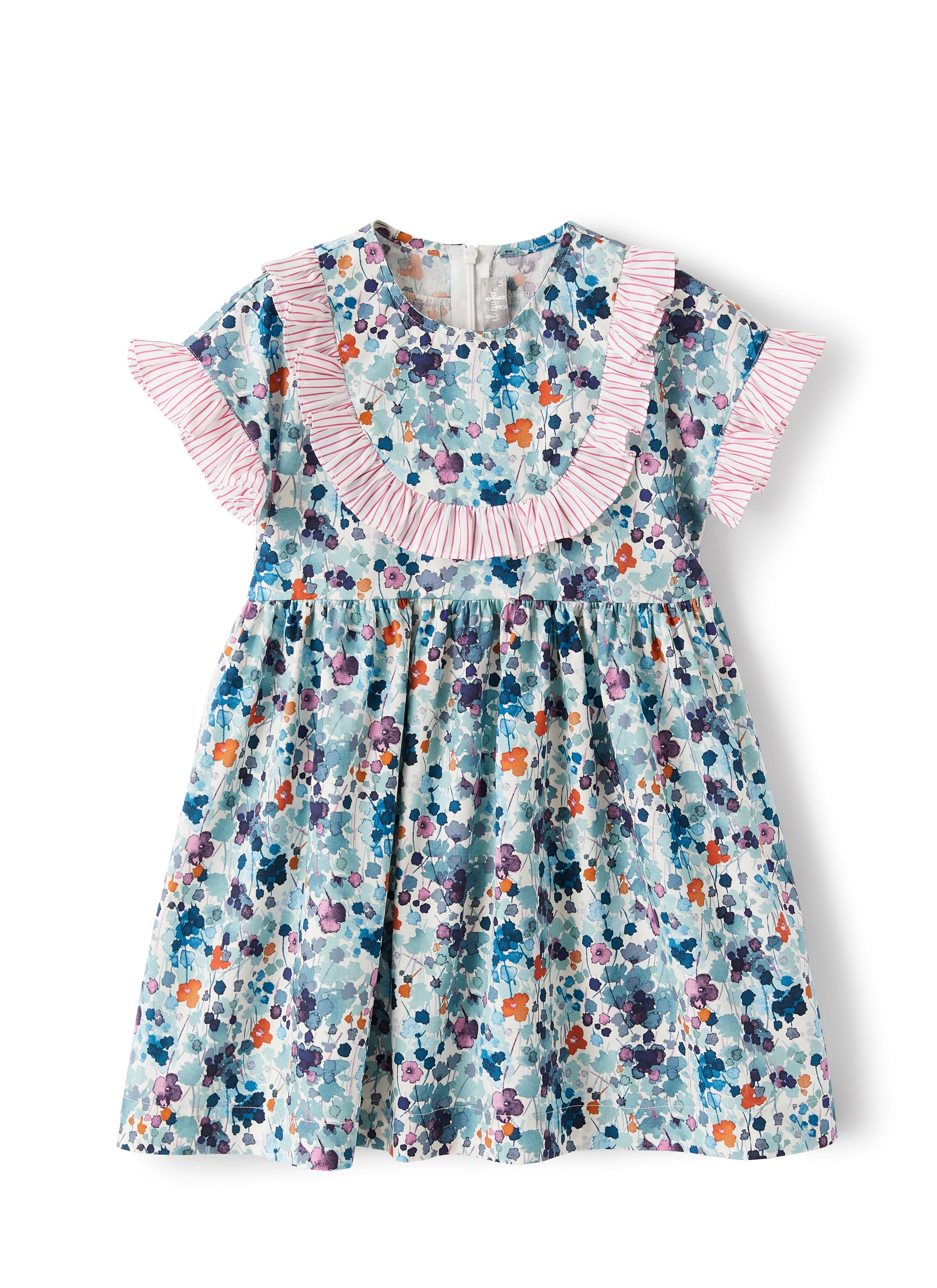 Vestito con fantasia floreale multicolor