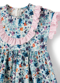 Vestito con fantasia floreale multicolor
