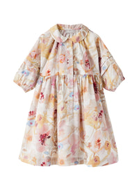 Vestito in cotone con stampa fiori