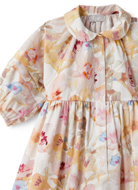 Vestito in cotone con stampa fiori