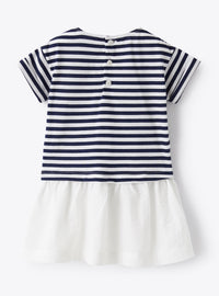 Striped ruffled dress - Blue & White