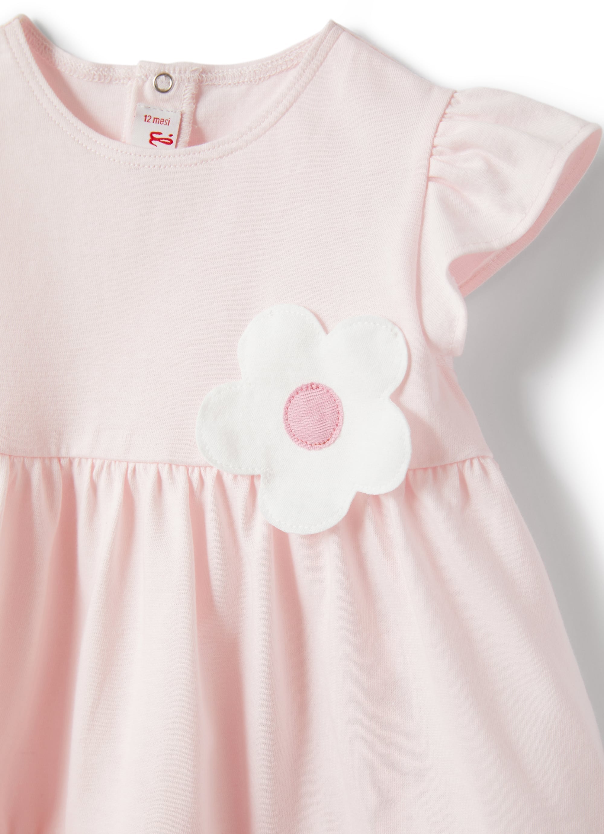 Vestito da neonata in jersey con fiore