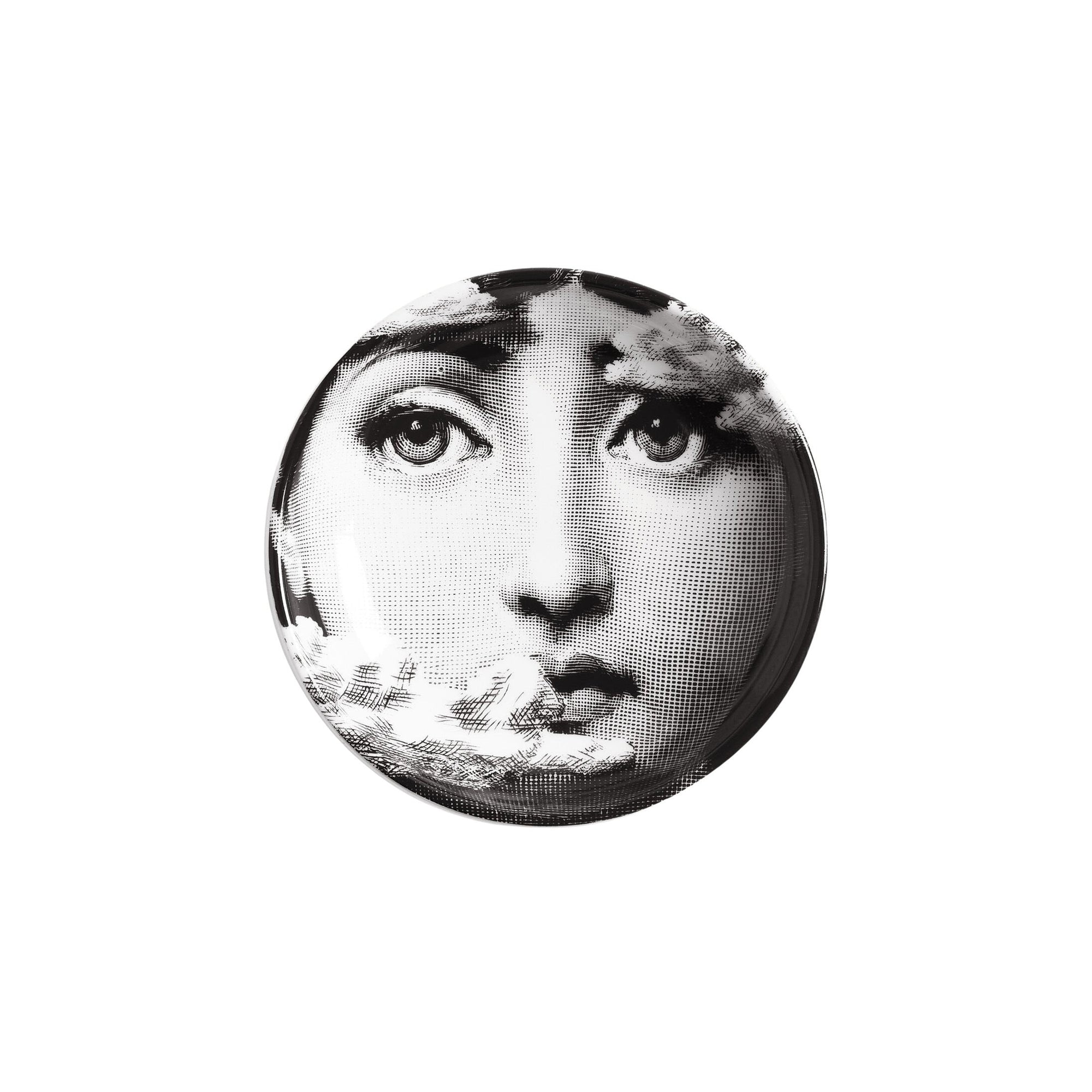 Tema e Variazioni n°139 round porcelain ashtray - Black & White