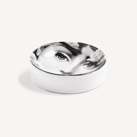 Tema e Variazioni n°139 round porcelain ashtray - Black & White