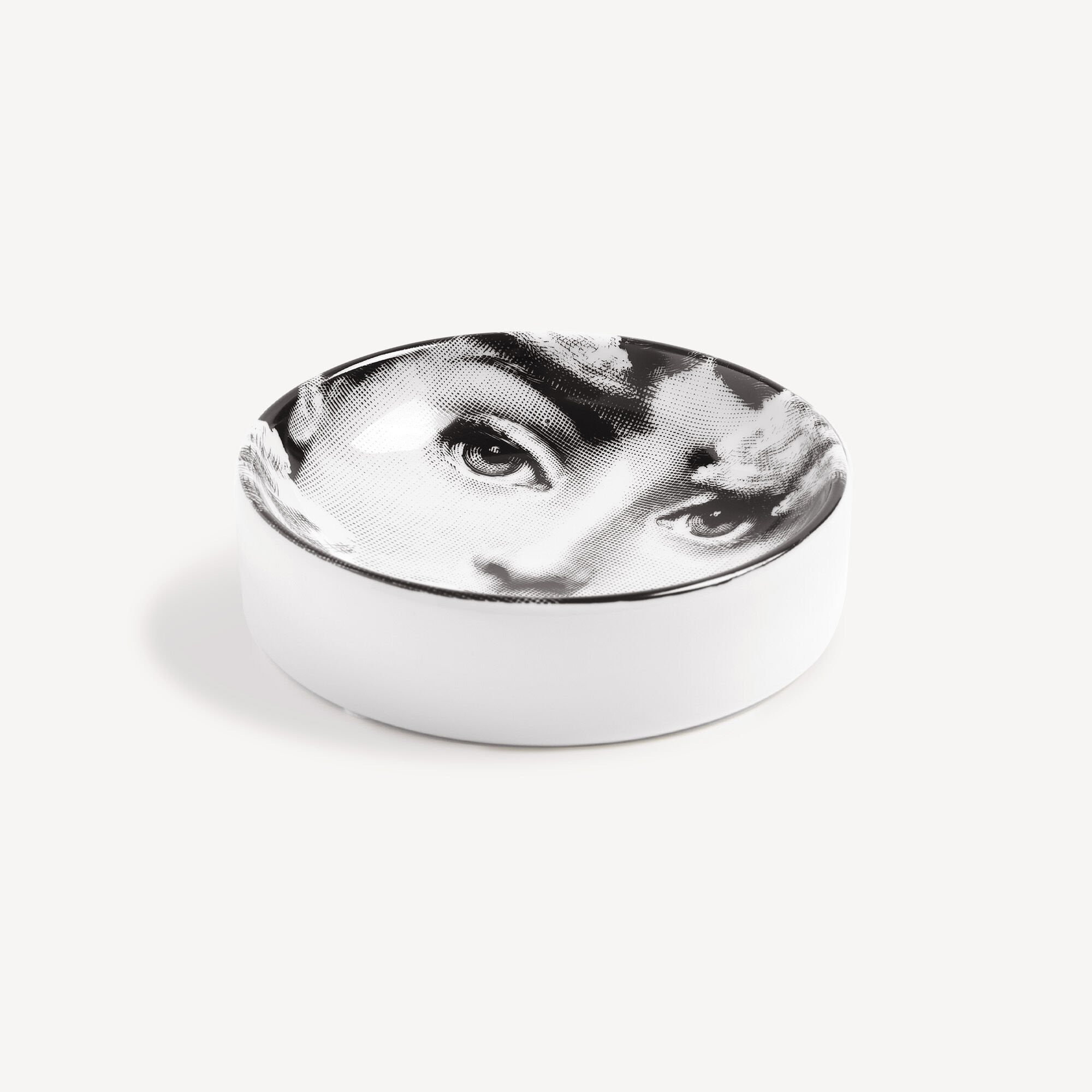 Tema e Variazioni n°139 round porcelain ashtray - Black & White