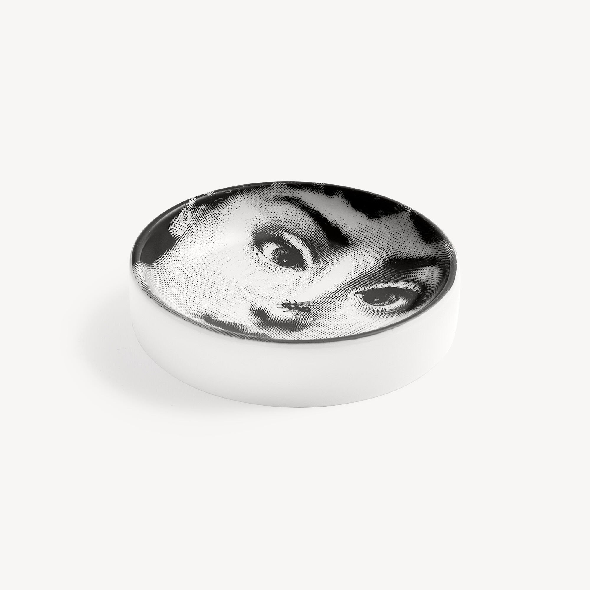 Tema e Variazioni n°363 round porcelain ashtray - Black & White