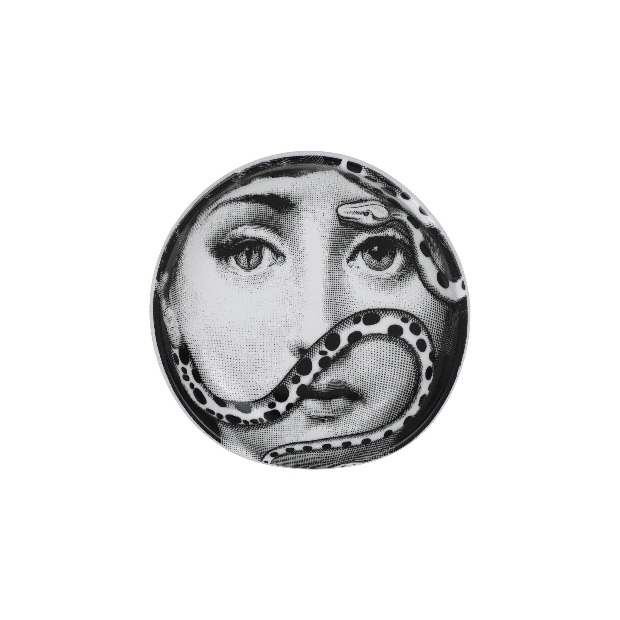 Tema e Variazioni n°383 round porcelain ashtray - Black & White