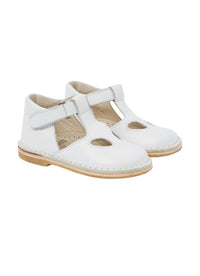 Classic two-eyelet sandals in leather - White