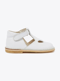 Classic two-eyelet sandals in leather - White