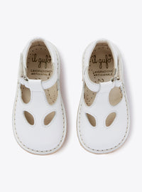 Classic two-eyelet sandals in leather - White