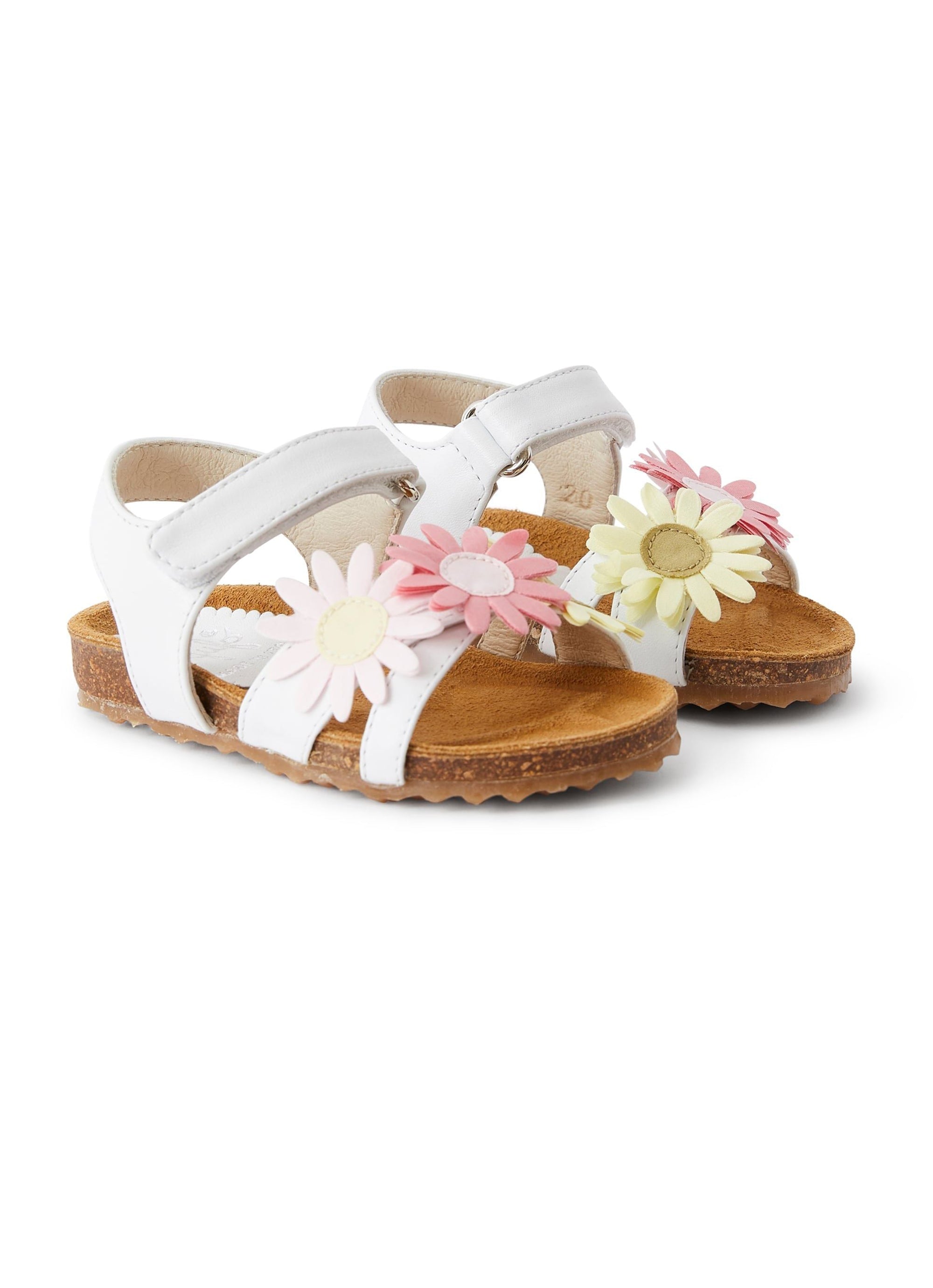 Leather cross-strap sandals - Multicolor