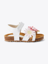 Leather cross-strap sandals - Multicolor