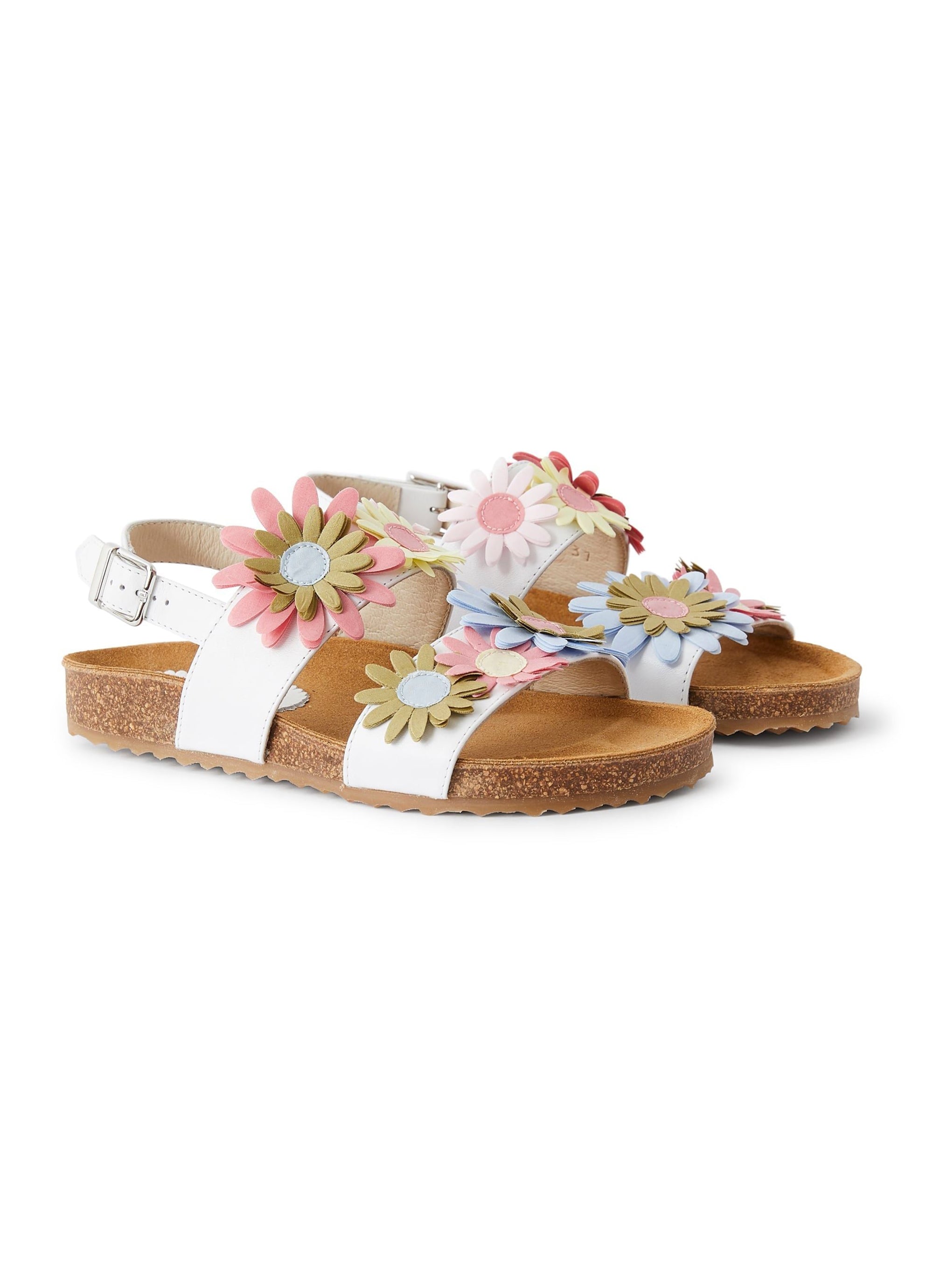 Leather flower sandals - Multicolor