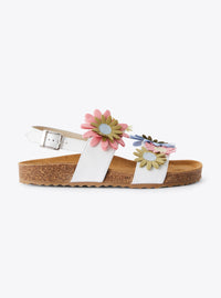 Leather flower sandals - Multicolor