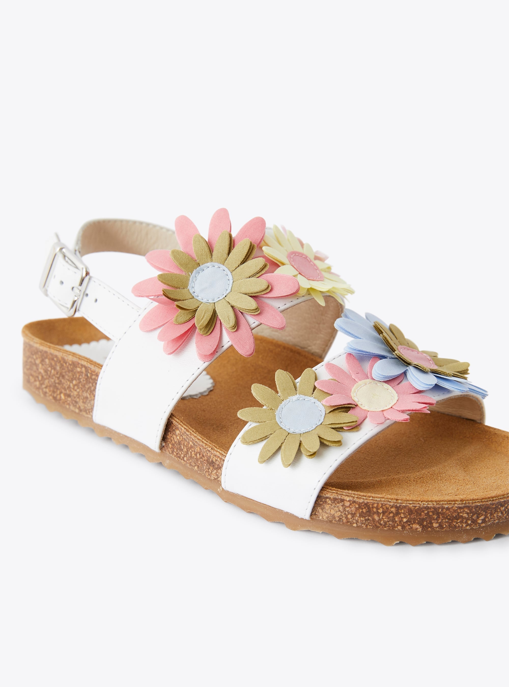 Leather flower sandals - Multicolor