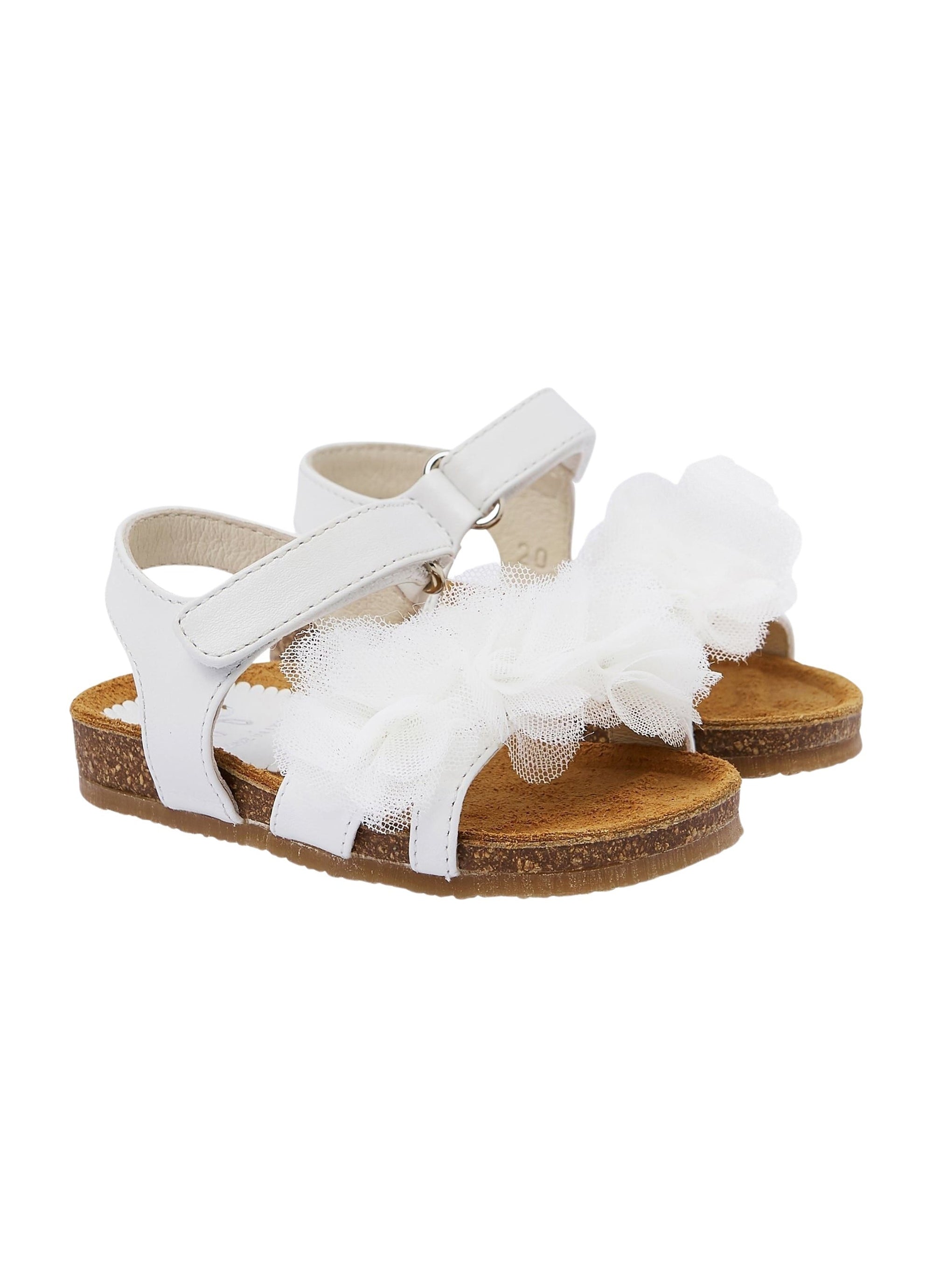 Cross-strap sandals in leather - White