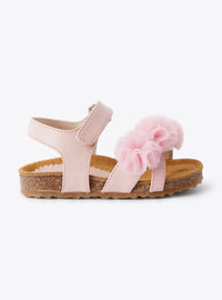 Cross-strap sandals in leather - Pink