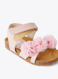 Cross-strap sandals in leather - Pink