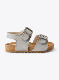 Leather double-strap sandals - Iron Grey