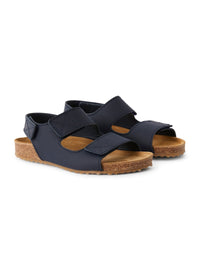 Leather sandals with adjustable straps - Deep Blue