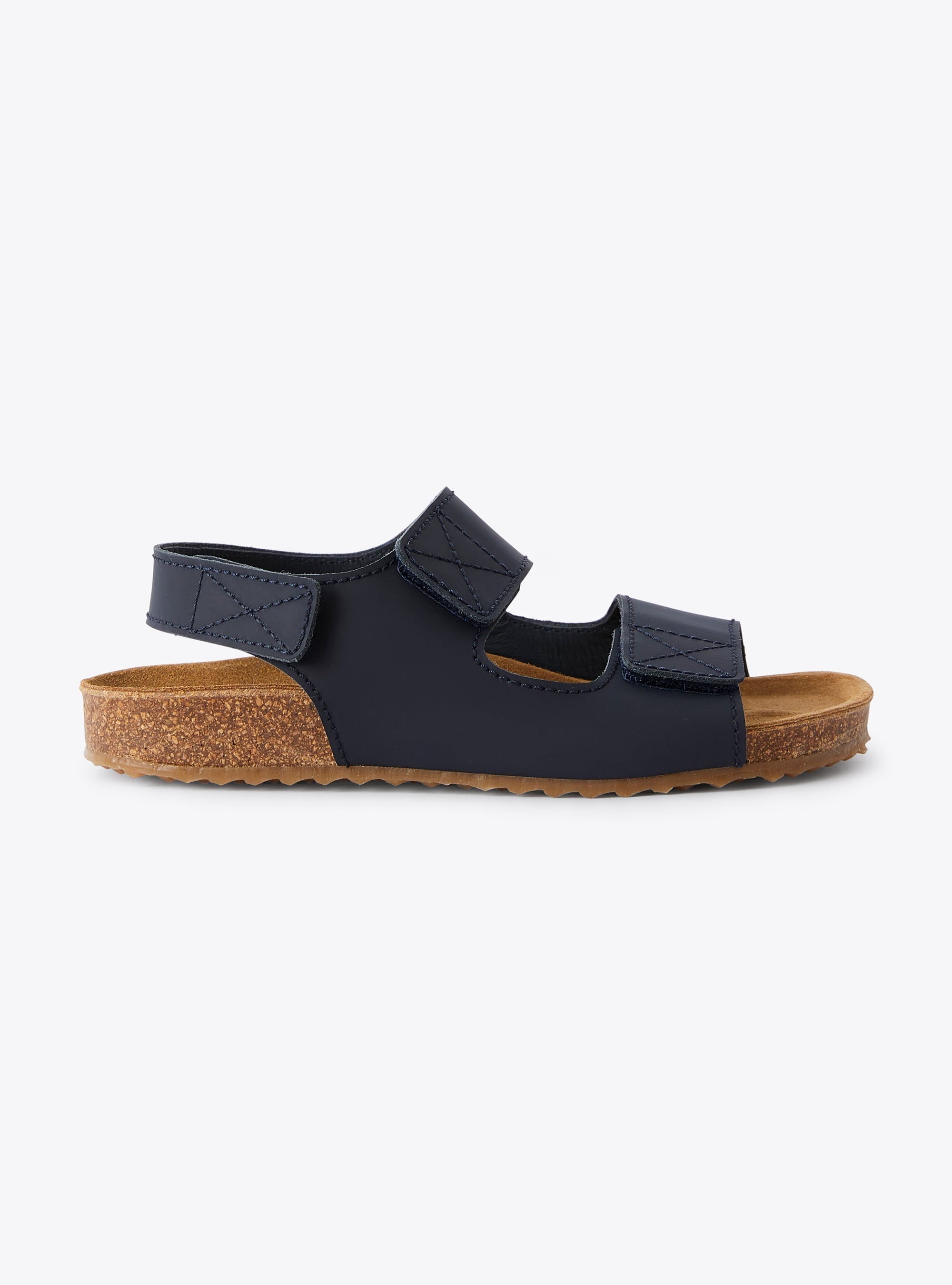 Leather sandals with adjustable straps - Deep Blue