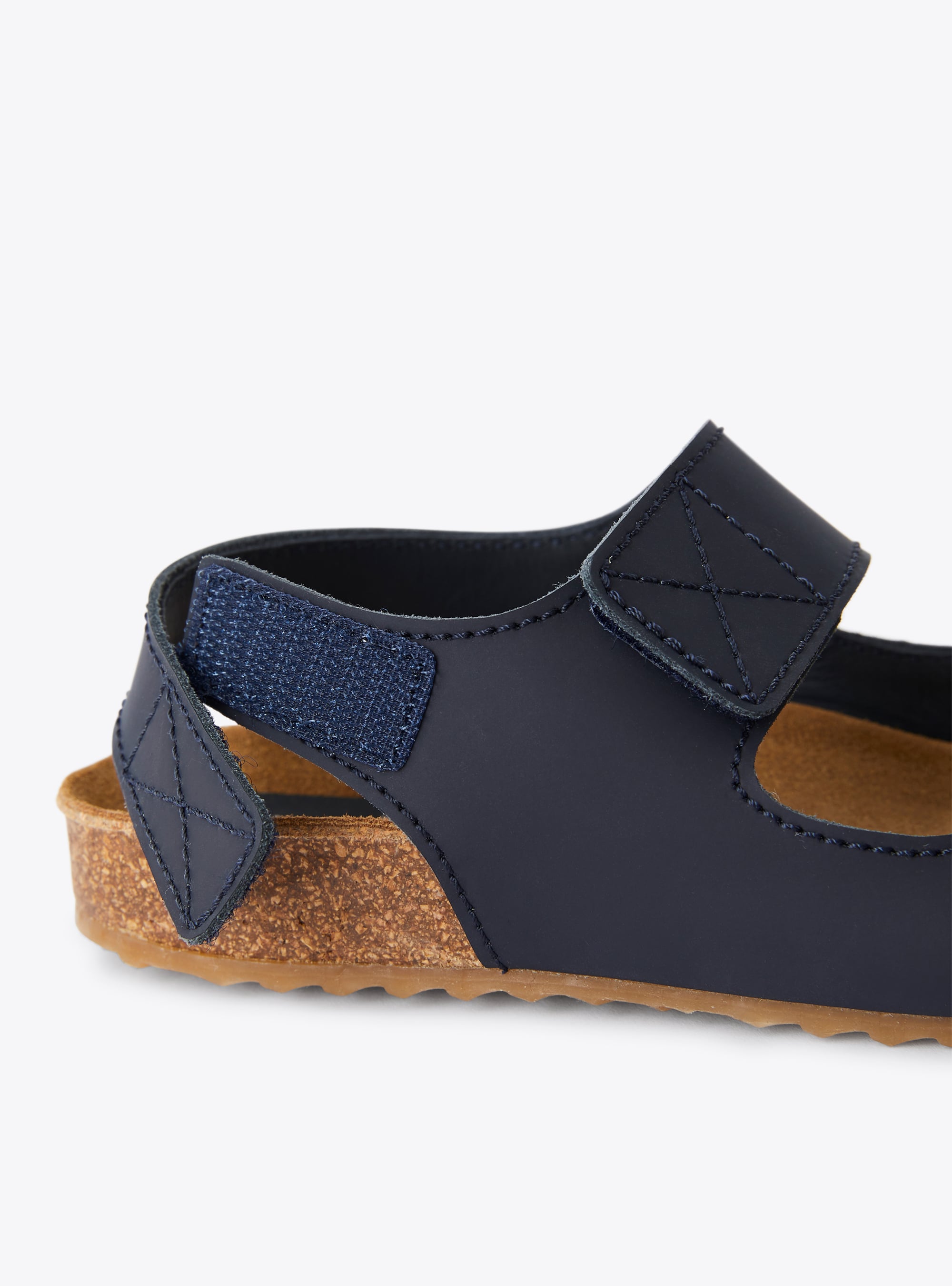 Leather sandals with adjustable straps - Deep Blue