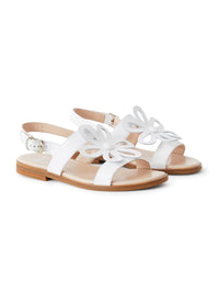 Leather strappy sandals - White