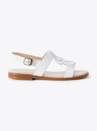 Leather strappy sandals - White