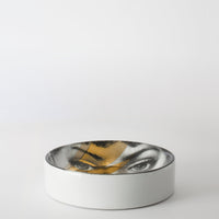 Tema e Variazioni n°375 round porcelain ashtray - Gold & Black & White